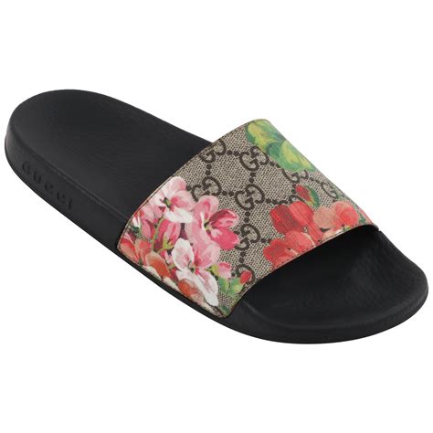 mens gucci floral shoes|Gucci slides with flowers.